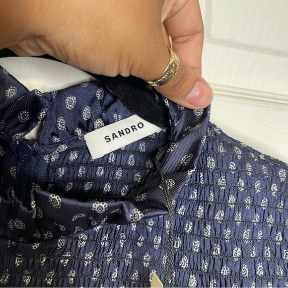 Sandro Malden Printed Smocked Dress - Picture 2 of 13